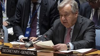 Sudan UN chief denounces blockade of humanitarian corridors by belligerents [upl. by Dinny698]