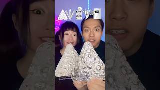 Giant Silver Food Challenge ASMR🩶🥵asmr mukbang [upl. by Nick]