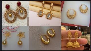 latest gold earrings designlightweight gold earring with pricegold earrings designsimple earrings [upl. by Swamy]