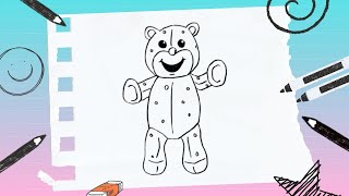 How to draw Bobbin Bear step by step  From Threads Everland [upl. by Nodnyl]