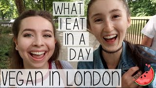 WHAT I EAT IN A DAY VEGAN IN LONDON  VLOG  HOLLY GABRIELLE [upl. by Ahsikym]