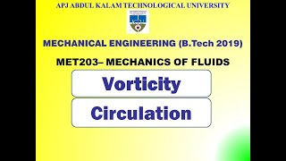 Vorticity and Circulation  KTU  Mechanical  MET 203 MOF  Module 2  Part 8 [upl. by Garvey]