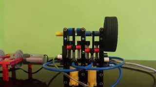 LEGO pneumatic engine 2 cyliners inline  compressor [upl. by Ennaeed]