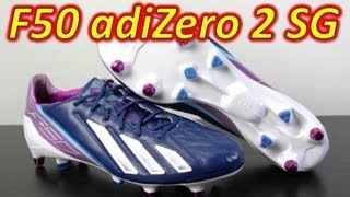 Adidas F50 adizero miCoach 2 SG Leather Dark Blue  Unboxing  On Feet [upl. by Ennelram278]