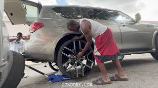 Taking Care of Cracked Wheels and Installing 24s on a Malibu And 26s on a Chevy Donk [upl. by Gerstein]