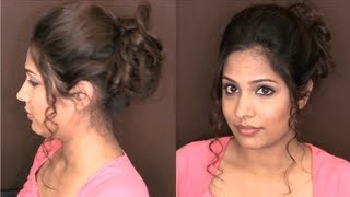 Easy Messy Curly Updo Hairstyles for Medium Long Hair  WeddingProm  HAIR TUTORIAL [upl. by Zednanref521]