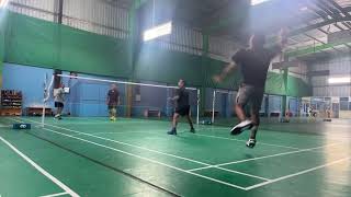 Highlights of double badminton matches between BhaskarAnoop Vs SenthilPraveen badminton ytshort [upl. by Dagna]