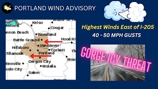 Portland Pacific NW Wind Advisory Gorge Snow amp Ice Threat [upl. by Darraj323]