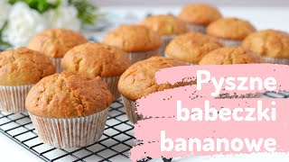 Babeczki bananowe🧁🍌 przepis na muffinki bananowe I Ciastkożercypl [upl. by Anirbak573]