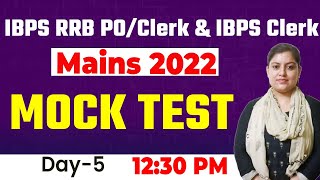 IBPS RRB POClerk amp IBPS Clerk Mains 2022  Mock Test By Shefa Maam Day5 [upl. by Mateo216]