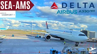 DELTA AIRLINES COMFORT  AIRBUS A330900neo REVIEW  SEATTLE  AMSTERDAM  TRIPREPORT 4K ULTRA HD [upl. by Mead]