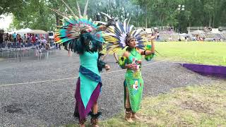 Danzantes AztecasChichimecas from Mexico in Kahnawake Pow Wow 2019 Canada [upl. by Lehacim994]