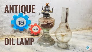 Old Antique Oil Lamp Restoration  15 MIN RESTORATION [upl. by Sirtaeb]