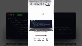 🔄 Add Stunning Scroll Animations with GSAP 💥✨ shorts shortsvideo animationstyle layoutweb [upl. by Mateusz39]