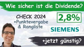 Siemens Aktienanalyse 2024 Wie sicher ist die Dividende günstig bewertet [upl. by Idolah124]