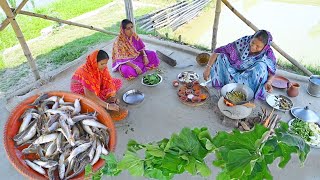 মায়ের হাতে গ্রামের রান্না লাউ পাতা বাটাট্যাংরা মাছের তেলঝললাউ শাকের ঝোল  fish curry recipe [upl. by Goebel733]