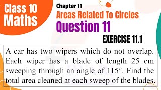 NCERT Solutions for Class 10 Maths Chapter 11 Exercise 111 Question 11 Area Related to Circles [upl. by Airdnekal]