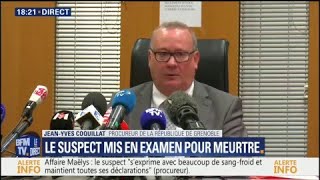 Affaire Maëlys  Le procureur de Grenoble retrace la chronologie des faits [upl. by Adnohsak]