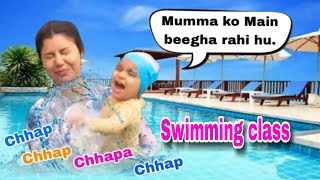 Lianna joins her first swimming class  HINDI  Lianna and Divisha Official  DebinaDecodes [upl. by Aroc638]