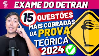 LEGISLAÇÃO DE TRÂNSITO  SIMULADO DE 15 QUESTÕES DO DETRAN 2024  REVISÃO DE PROVA DO DETRAN 2024 [upl. by Eentruoc]