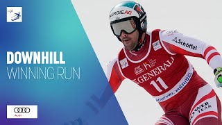 Vincent Kriechmayr AUT  Winner  Mens Downhill  CourchevelMeribel  FIS Alpine [upl. by Maitund]