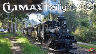 Evening Climax Locomotive Trundle  Puffing Billy  Climax Twilight 2024 PBPS [upl. by Enreval]