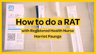 How to do a rapid antigen test RAT for COVID19 with nurse Harriet Paunga [upl. by Hsirrehc]