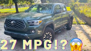 Real MPG on my 2021 Toyota Tacoma TRD Off Road [upl. by Cazzie]