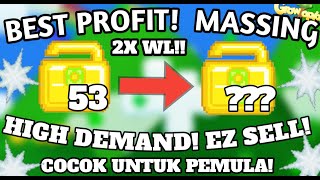 HOW TO PROFIT WITH 53 WL  BEST PROFIT 2X WL GROWTOPIA PROFIT  GROWTOPIA INDONESIA BEST PROFIT [upl. by Loring41]