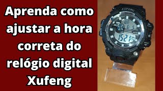 Aprenda como ajustar a hora correta do relógio digital Xufeng [upl. by Ycat]