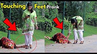 Touching People on Feet Prank  Funny Reactions  LahoriFied Pranks [upl. by Fitzsimmons]