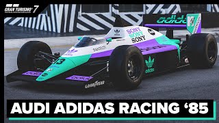 Audi Adidas F1 Team 1985  Gran Turismo 7 Livery [upl. by Rotsen]