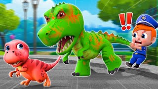 Zombie Dinosaur Is Coming🦖  Dinosaur Song  Police Cartoons  More Nursery Rhymes amp Baby Songs [upl. by Menken]