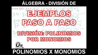 Division de Polinomios Por Monomios  3 Ejemplos 🤓 [upl. by Esirec]