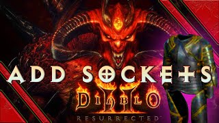 Diablo 2 Resurrected how to add sockets to an item  Put sockets on your weapons and armor easy [upl. by Alhahs256]