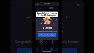 Tapcoin bounty today 19 DecemberTap coin daily combo todayTap coin daily bounty shortvideo fyp [upl. by Idell]