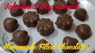 Homemade Filled Chocolates  Valentines Day Special  Easy chocolate Box ideas Valentines Day [upl. by Buckels]