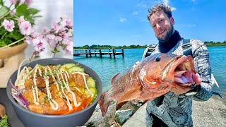 Spearfishing Big Gold Coast Mangrove Jack Catch and Cook [upl. by Adabel]