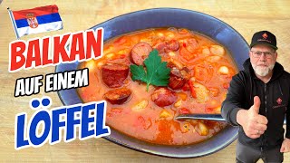 Serbische Bohnensuppe mit Wurst und Speck  einfach selber machen im Dutch Oven [upl. by Naxor241]