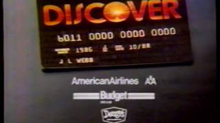 1987 Discover Card quotCash Backquot TV Commercial [upl. by Yrroc]