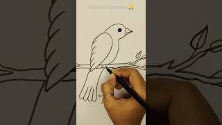 Bird Drawing shorts reels birds easyart easy village art viralshort howtodraw [upl. by Olihs619]