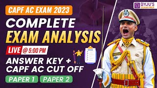 CAPF AC Exam Analysis  CAPF AC 2023 Answer Key amp Expected CutOff  CAPF Exam Analysis [upl. by Enad]