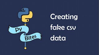 Creating fake csv data [upl. by Fabe]