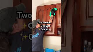 Wood cabinets deep clean cleaningservice satisfyingcleaning deepcleaning cleaninghacks [upl. by Helfand18]