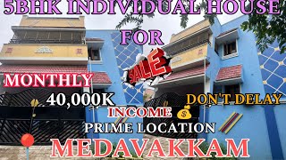 ID303❤️‍🔥📍MEDAVAKKAM PRIME LOCATION 5BHK INDIVIDUAL HOUSE FOR SALE 🏡medavakkam [upl. by Balthasar]