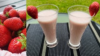 Fresh Strawberry Milkshake Recipe  How to make Strawberry Milkshake without Ice Cream [upl. by Silvana]