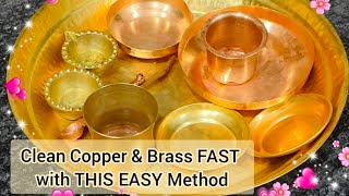 తోమేపనిలేకుండా Brass Cleaning Solution  Copper  Homemade DIY Solution  Just Dip amp Wash [upl. by Seumas793]