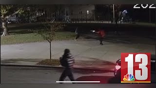 Surveillance video shows shooting outside Albany pizza shop [upl. by Sarazen599]