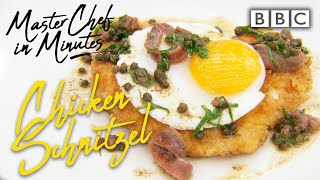 Chicken Schnitzel Meals in Minutes  Masterchef The Professionals  BBC [upl. by Einnob]