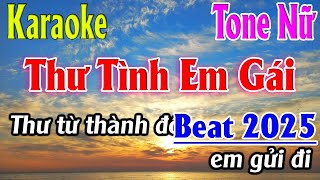 Thư Tình Em Gái Karaoke Tone Nữ  Ebm  Karaoke Lâm Organ [upl. by Anigue]